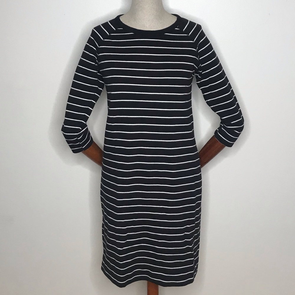 Merona striped, 3/4 sleeve, mini dress. Size S